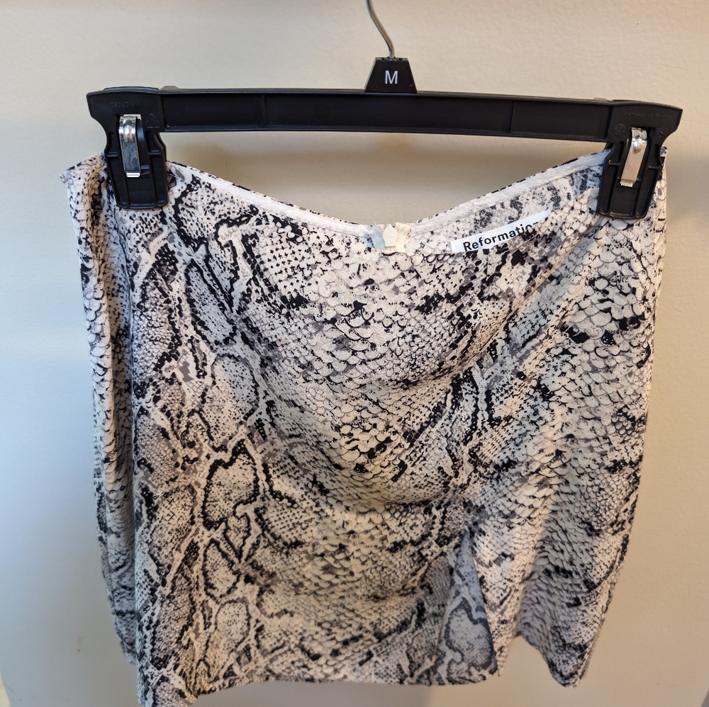 Reformation Margot Snake Print Skirt